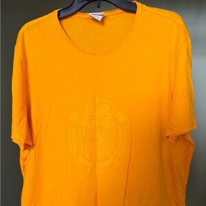 Preowned Lacoste Men's Yellow Crew Neck Short Sleeves Croc Logo T-Shirt Sz XXL/8